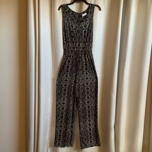 Calvin Klein Snakeskin Python Print Drawstring Straight Leg Jumpsuit Sz 4